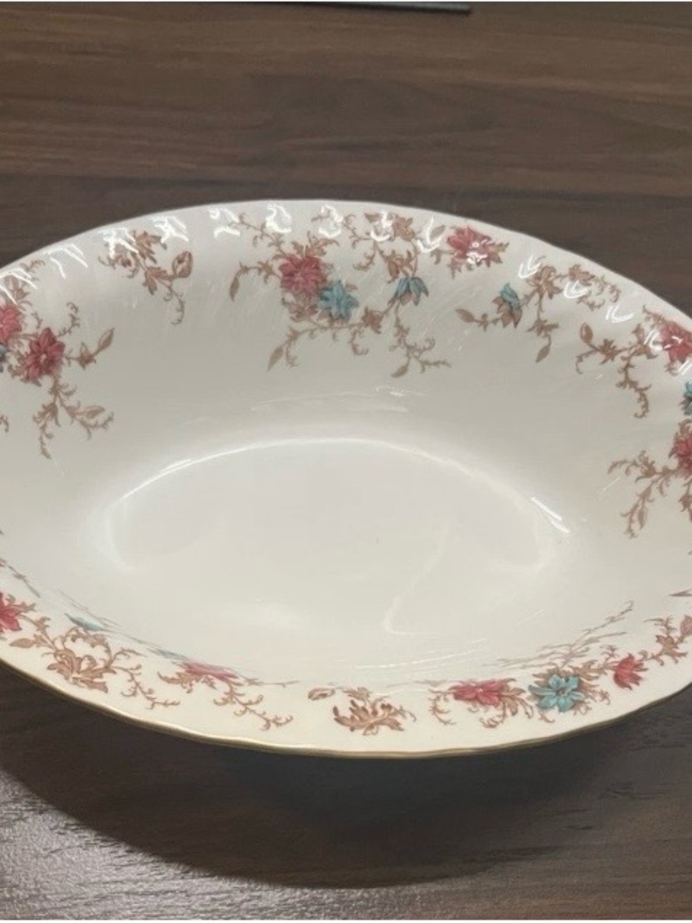 Minton Ancestral S 376 Bone China Round Serving Bowl England mid 20th century